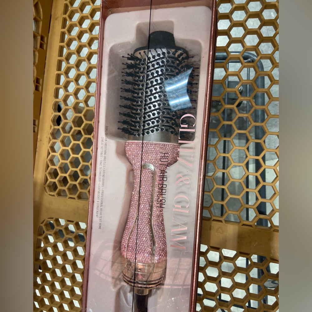 Glitz and glam Pink rhinestone hot air brush LIMITED EDITION